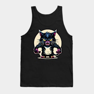 Angry Cat Monster Tank Top